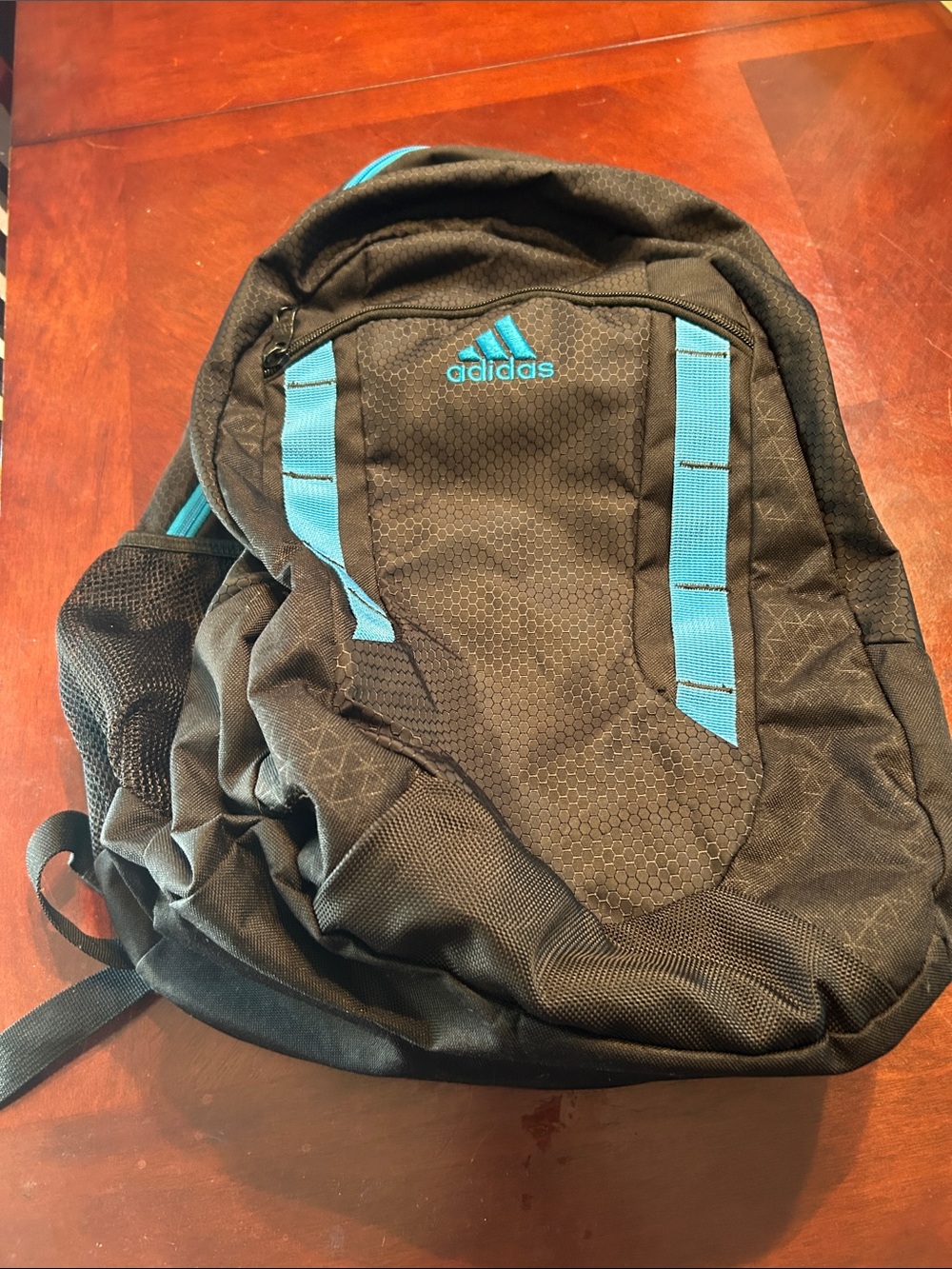 adidas Black Backpack with Teal Accents